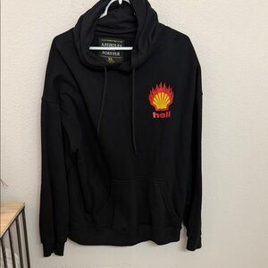 ALF Black Hoodie with Red and Yellow Graphic